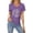 Purple, variant on NinXxx Women's Valentine Heart Print Round Neck Short Sleeve Dark Green XL