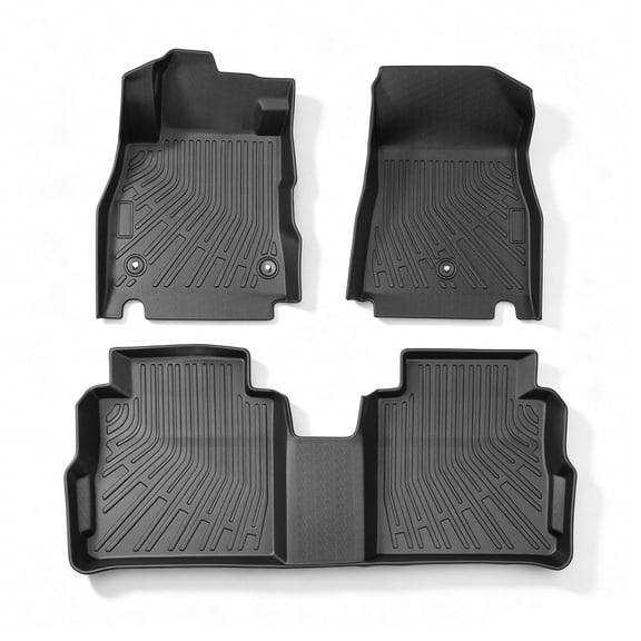 Findmall TPE Floor Mats 2Rows for Nissan Kicks 2018-2024 All Weather Protection Liner Black