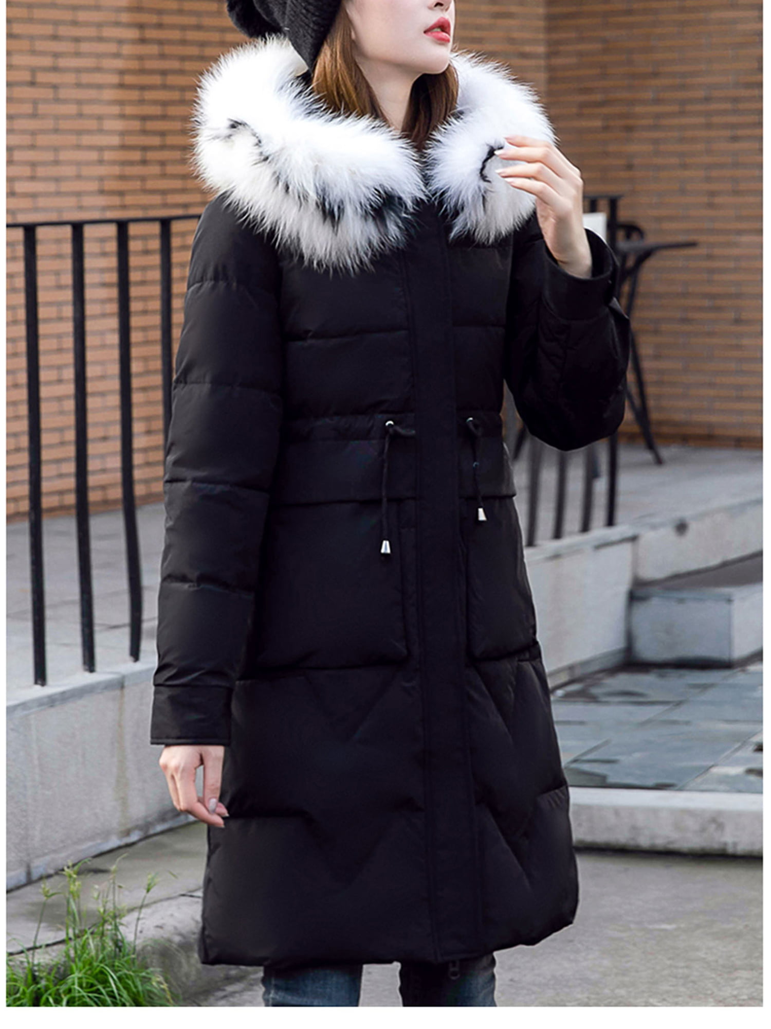 Sayfut Sayfut Long Puffer Hooded Coat For Womens Winter