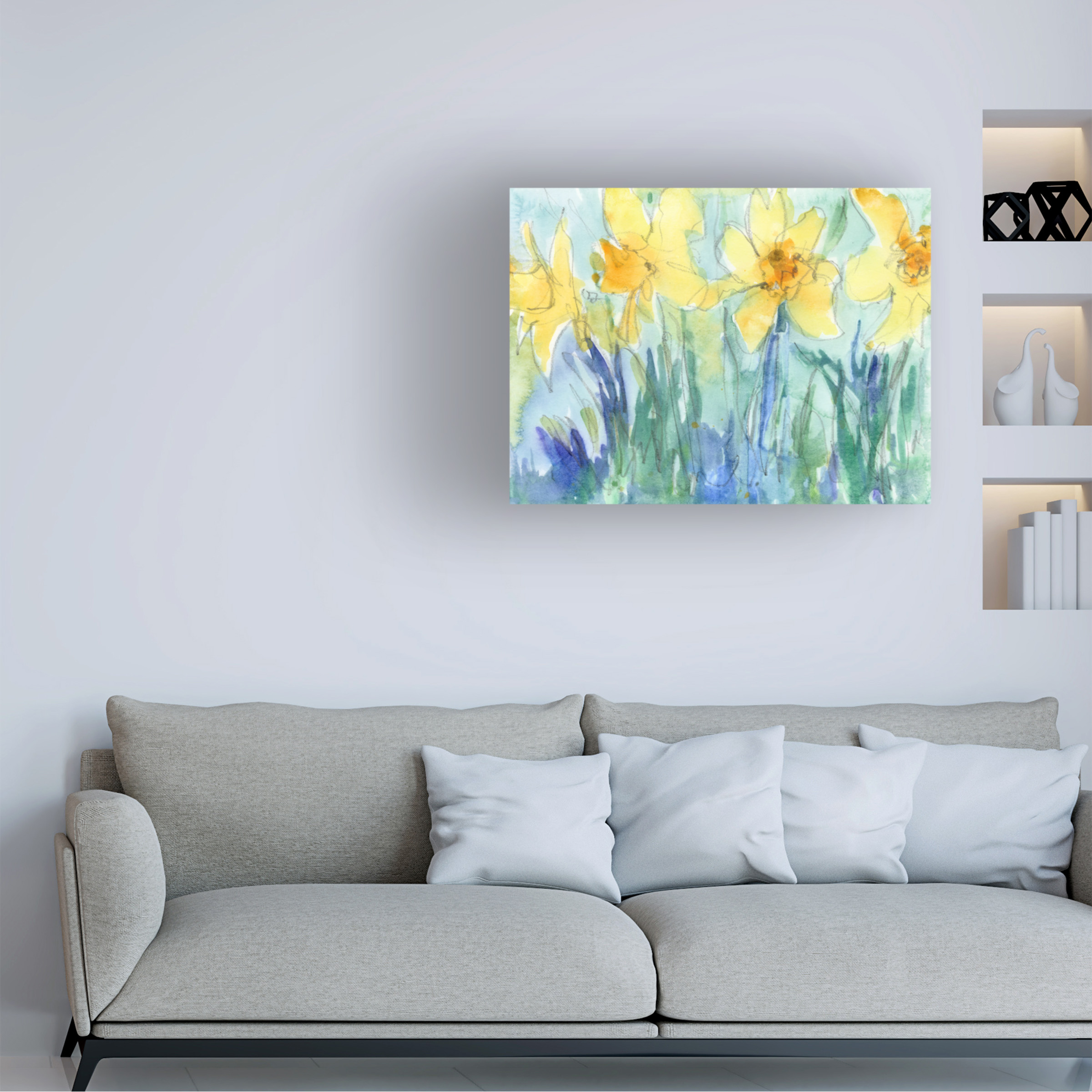 Samuel Dixon 'Daffodil Blooms II' Canvas Art