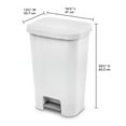 thumbnail image 3 of Sterilite 11.9 Gal Rectangle Step On Trash Kitchen Wastebasket, (4 Pack), 3 of 9