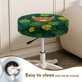 thumbnail image 4 of Renewold Stool Covers Round 13-15 Inch Breathable Irish Bar Stool Cover Vanity Seat Cover Saddle Stool Cover for St Patricks Day Home Bar Office Decor, 2 Count, Highland Cow Shamrock Green, 4 of 6