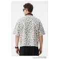 thumbnail image 5 of Men's Oversized Leopard Print T-Shirt, Relaxed Cotton Crewneck Streetwear Tee, 5 of 5