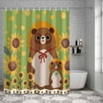 thumbnail image 6 of Bathroom Shower Curtain Japanese Cat Pastoral Sunflower Waterproof Shower Curtains with Hooks, Cartoon Flower on Green Bath Curtains Bathtub Curtain Home Decor 60x72in, 6 of 9
