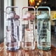 thumbnail image 3 of 2l sports water bottle with straw Portable large capacity water bottle fitness cycling cup summer cold water bottle with weather (green), 3 of 5