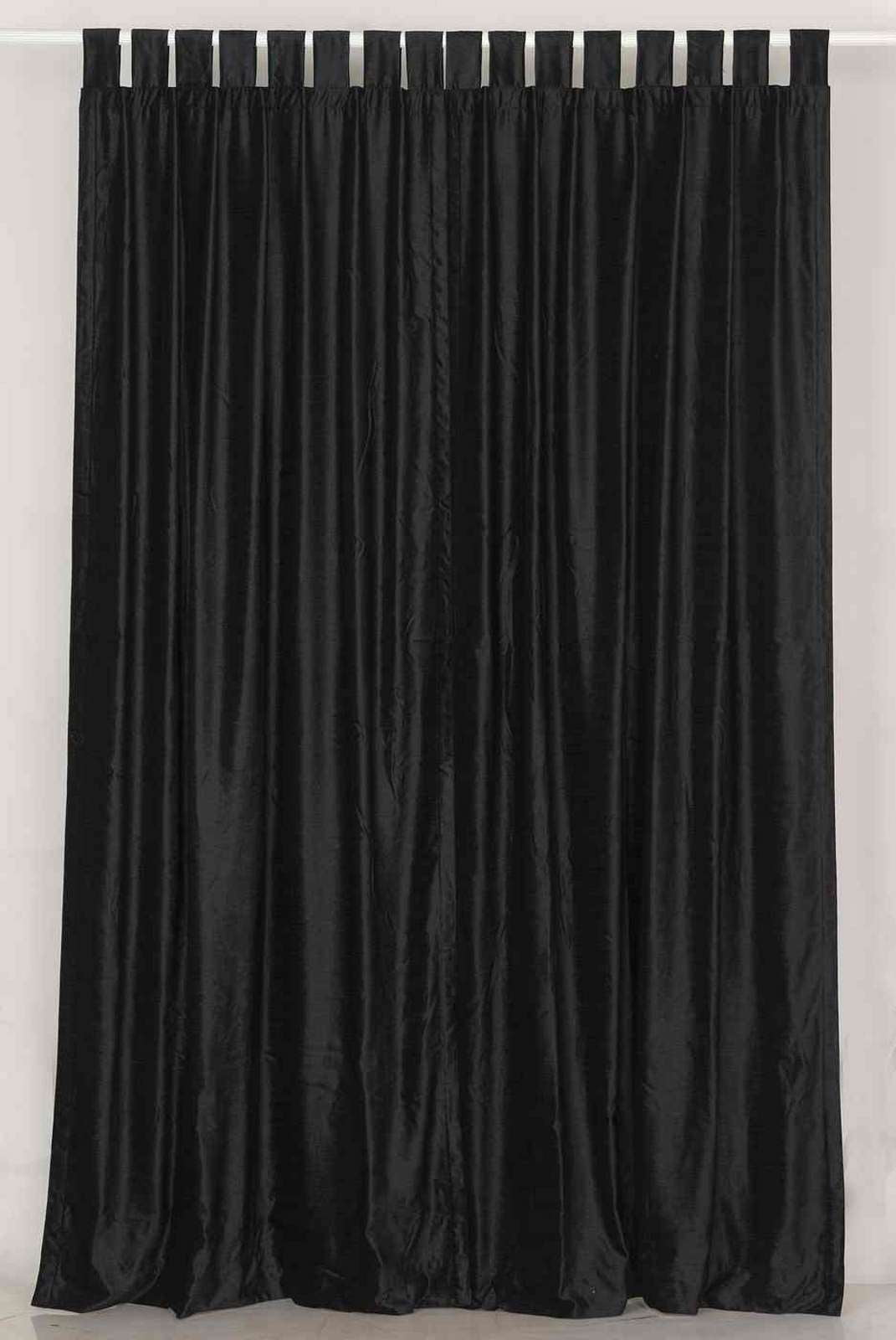 Black Tab Top Velvet Curtain / Drape / Panel Piece