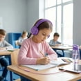 thumbnail image 6 of Pedoxline Kids Headphones with Microphone, Foldable 85/94dB Safe Volume Stereo Adjustable over Ear Headphones for Kids, Girls, Boys, Comfort Fit for Online Classes & Trave (Purple and Pink), 6 of 6