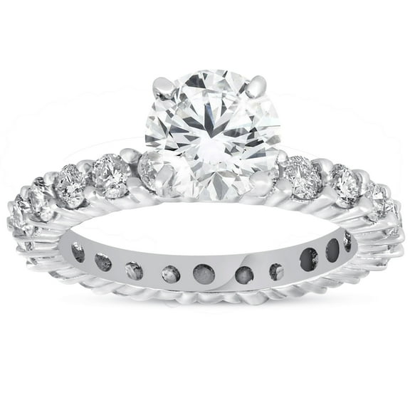 Pompeii 2ct Diamond Eternity Engagement Ring 14K White Gold ((G-H),SI(1)-SI(2))