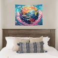 thumbnail image 4 of Hirioo Colorful Whimsical Earth Print Tapestry Lightweight Fabric for Bedroom Aesthetic Home Wall Dorm Décor Living Room Decor 29x37 Inch, 4 of 8
