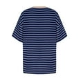 thumbnail image 5 of Women Oversized Striped T Shirts, Color Block Summer Tops, Crew Neck Short Sleeve Casual Tee, Fashion Trendy Loose Top, 5 of 5