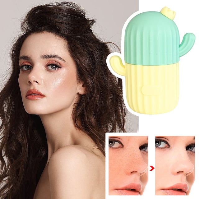 Fiudx Mascarilla de Hielo de Cactus, Dispositivo Facial Relajante Portátil de Spa, Solución de Belleza Refrescante y Espesa, Rutina para Reducir Líneas de Expresión, Diseño Ideal para Viajes, Cuidado
