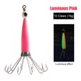 thumbnail image 1 of Pesca Squid Jig Pesca Señuelo Gancho Pulpo Cebo duro artificial (Rosa luminoso 10 garras), 1 of 5