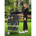 thumbnail image 4 of XX Dog Stroller, 3 Wheels Pet Cat Jogger Stroller, Folding Carrier Waterproof Puppy Stroller With Cup Holder & Removable Liner, Dog Strollers For Small Dogs, For Small And Medium Pets, 4 of 8