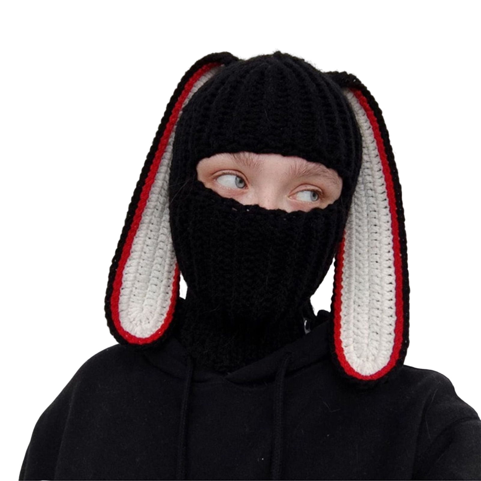 Kiskick Bunny Ears Balaclava Hat, Long Bunny Ears