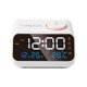 thumbnail image 1 of Reloj despertador digital LED con radio FM, control de voz, memoria de apagado, temperatura y humedad, 2 alarmas, función de encendido automático, color blanco, sin baterías., 1 of 6