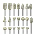 thumbnail image 2 of FABLE- 20Pcs 3Mm Rougher Surface Rotary Diamond Burr Drill Bits Grinding Carving Tool, 2 of 5