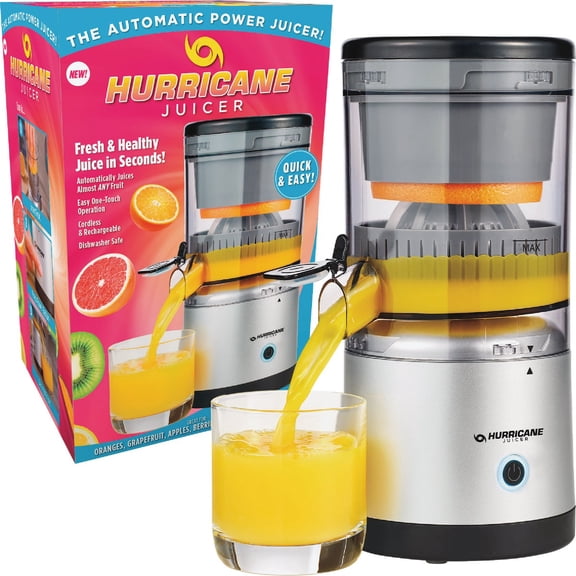 Ontel Hurricane Cordless Electric Juicer - Powerful 500 RPM, Dishwasher Safe Parts — Construction & DIY Use, Standard Hardware Spec