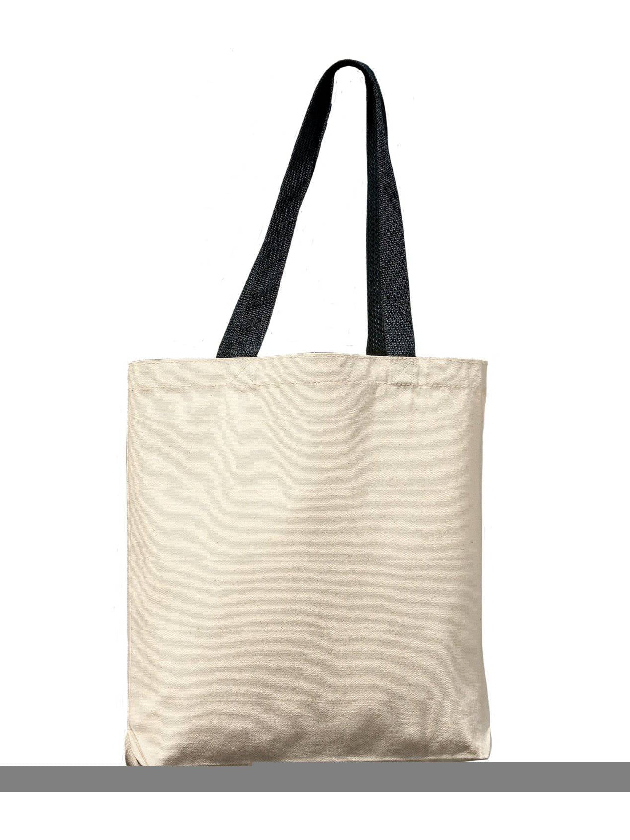 Liberty Bags Gusseted 10 Ounce Natural Tote Bag Natural w/ Black ...
