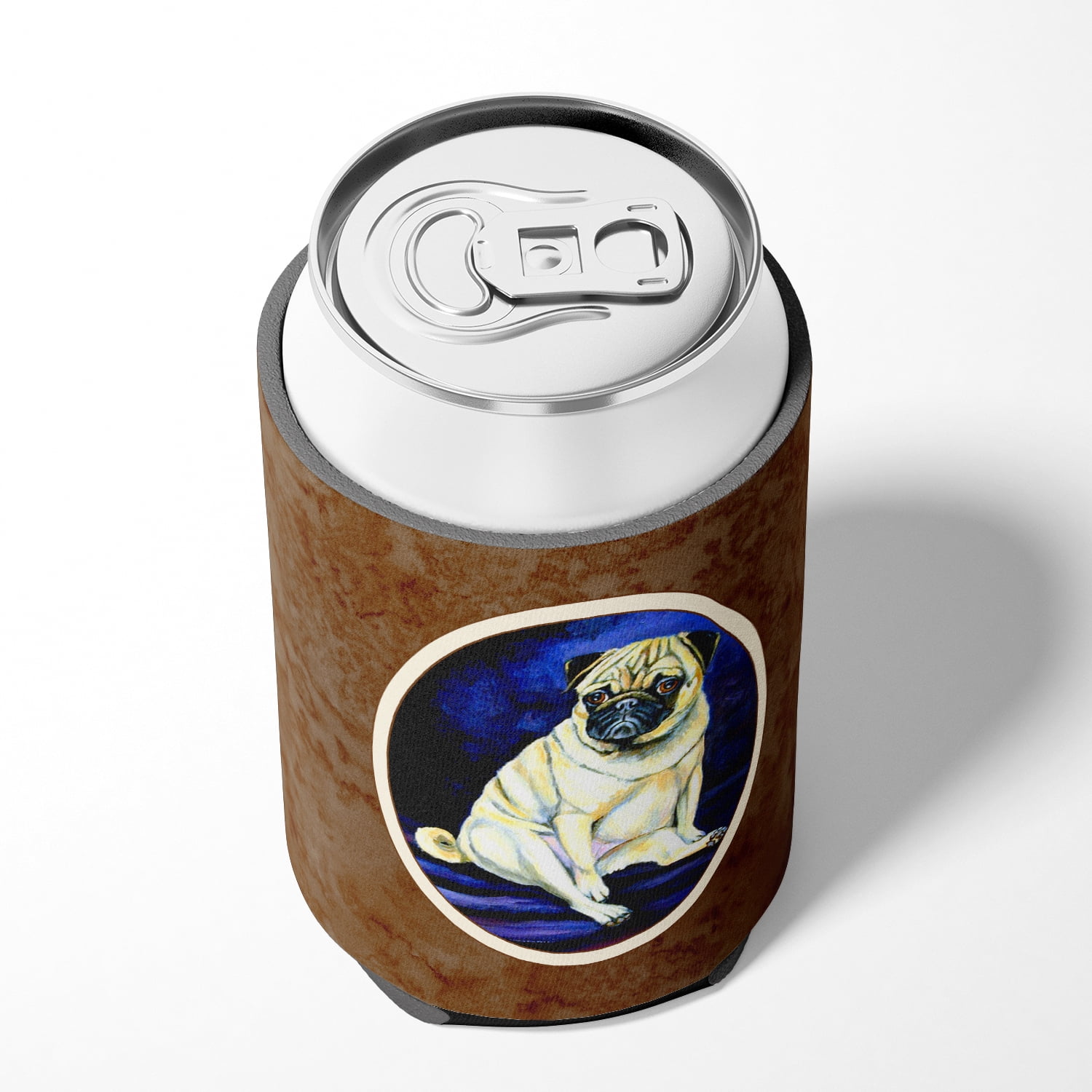 Carolines Treasures 7026CC Fawn Pug Penny for your thoughts Can or Bottle Hugger Can Hugger multicolor