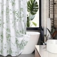 thumbnail image 5 of Sage Green Floral Shower Curtain Aesthetic, Plant Spring Light Green Flower Decorative Shower Curtains for Bathroom 72" W x 72" L, 5 of 7