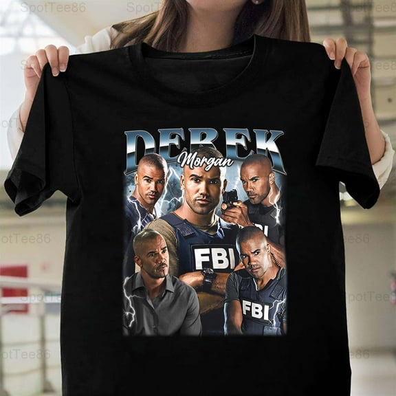 Derek Morgan Criminal Minds Vintage Retro 90s TV Show Fan Graphic G091 Unisex T-Shirt, Up to Size 5XL