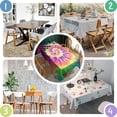 thumbnail image 5 of Colorful Tie Dye Pattern Rectangle Tablecloth 60"x102",Waterproof Polyester Rectangle Table Cloth, Wipeable Spillproof Polyester Tablecloth for Dining, Camping, Indoor and Outdoor, 5 of 6