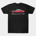 thumbnail image 1 of 350 Red Small Block Engine Muscle Car Performance Art Top Unisex T-Shirt, sizes up to 3XL, 1 of 4