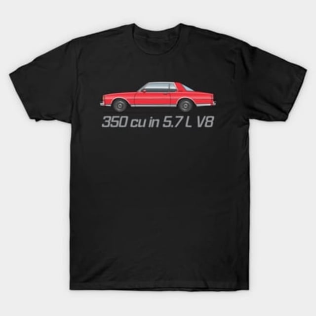 T-Shirt Unisexe 350 Red Small Block Engine Muscle Car Performance Art Top, Tailles jusqu'à 3TG