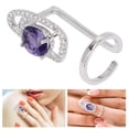 thumbnail image 3 of Dioche anillos de unas, anillo vintage para uñas con diamantes de imitación, anillo brillante para decoración de uñas, delicado anillo para cubrir uñas, joyería para bailar,, 3 of 7