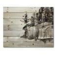 thumbnail image 3 of Designart 'Black & White Cliffs By The Lake' Nautical & Coastal Print on Natural Pine Wood, 3 of 5