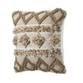 thumbnail image 3 of Ox Bay Ila 20" x 20" Neutral Diamond Polyester Indoor/Outdoor Adult Decorative Throw Pillow, 3 of 9