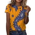 thumbnail image 3 of Paisley T Shirts Basic T-Shirt Short Sleeve Ladies Tee Shirt Summer Graphic Clothing, 3 of 5