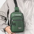 thumbnail image 2 of Xfvqtps Mens Chest Bag Adjustable Shoulder Strap Large Capacity Multi Compartment Multi-Purpose Fashion Waterproof Lightweight Portable Commuting Oxford Cloth Crossbody Bag Green, 2 of 8