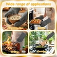 thumbnail image 5 of Topekada 3 Pcs Oven Mitts and Potholders Set with PU Leather Reinforced Palm for Baking Grilling Gray, 5 of 7