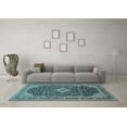 thumbnail image 3 of Ahgly Company Indoor Rectangle Medallion Light Blue Traditional Area Rugs, 2' x 3', 3 of 4