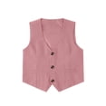thumbnail image 5 of LIJCC Toddler Boy Formal Suit Clothes Gentleman Wedding Dress Outfit Long Sleeve Dress Shirt Waistcoat Suspender Pants 3 Pcs Set(Pink,12-18 Months), 5 of 9