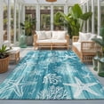 thumbnail image 2 of Area Rugs 4'x6'. Teal Coastal Carpet Runner Indoor Outdoor Rugs Home Decor Aesthetic, Summer Ocean Sea Waves Starfish Corals Non Slip Mats Washable Accent Rug for Living Room Bedroom, 2 of 8