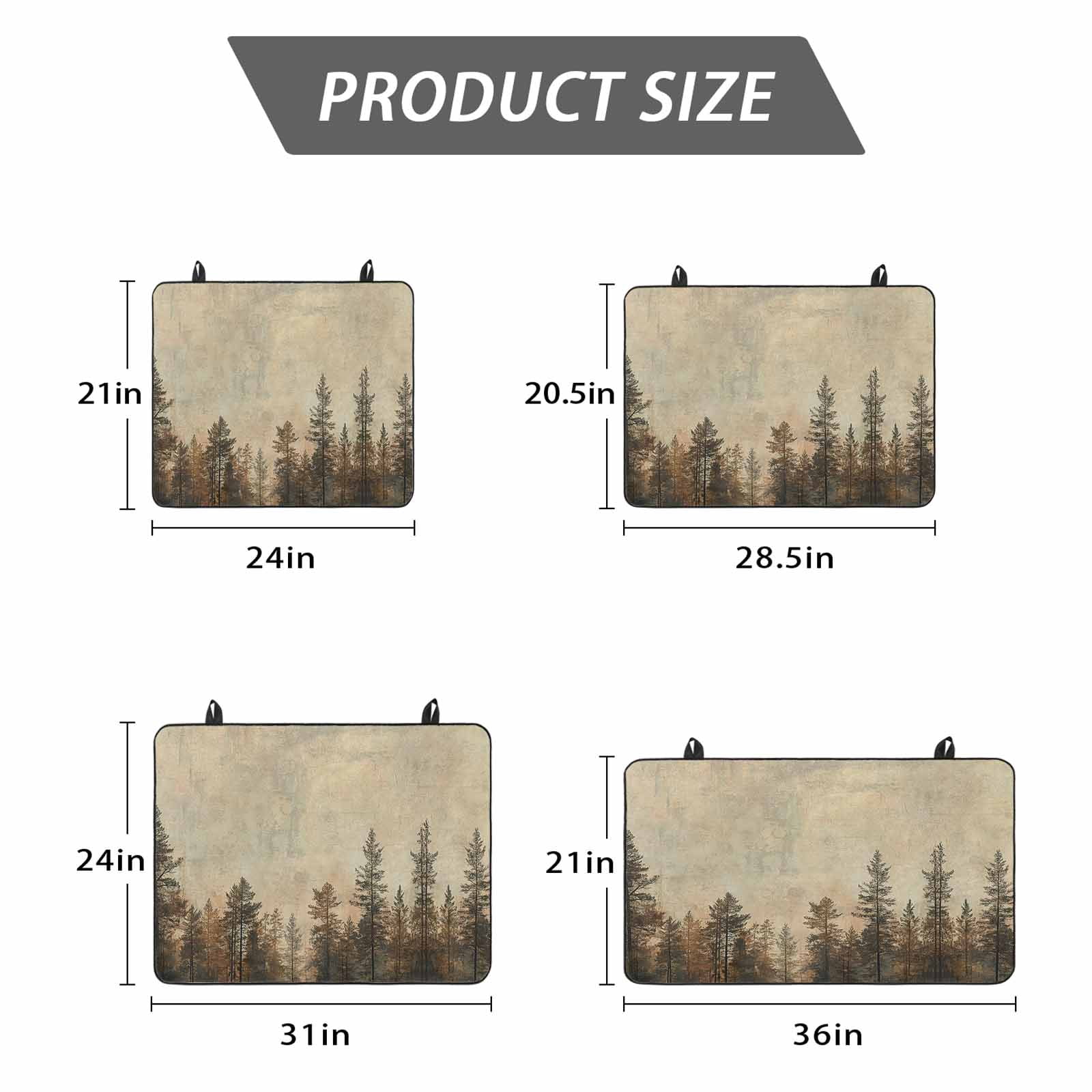 Brown Forest Stove Top Cover for Electric Stove, Heat-proof & Non Slip Glass Top Stove Cover Protector, Vintage Tree Farmhouse Botanical Kitchen Flat Cooktop Rubber Mat 24x21 Inches