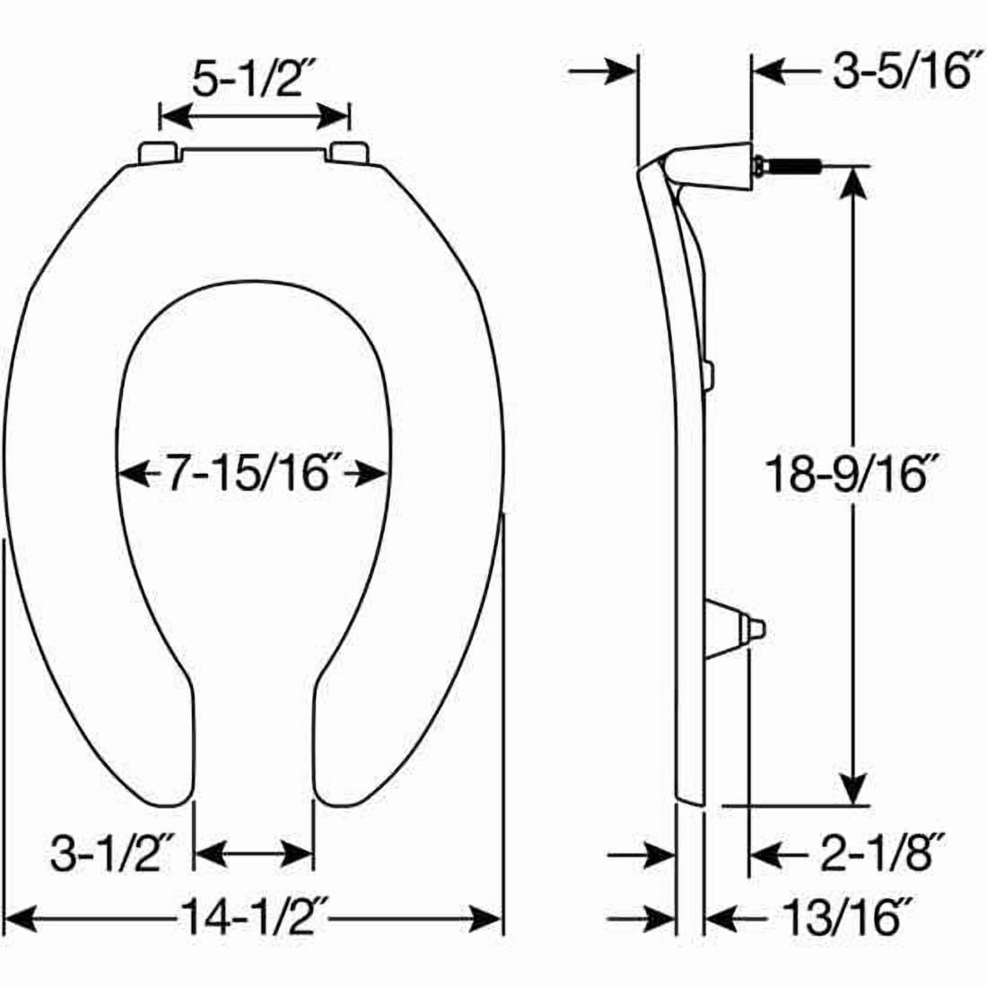 Toilet Seat Without Cover, Lift-Off, Elongated, White 2L2155T-000
