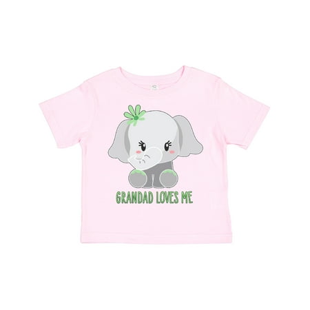 

Inktastic Grandad Loves Me- Cute Elephant Gift Toddler Boy or Toddler Girl T-Shirt