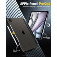 thumbnail image 3 of MoKo for iPad Air 13 Inch M2 Case 2024/ iPad Pro 12.9 Case (6th/5th Gen 2022/2021), Slim Smart Shell Translucent Frosted Hard PC Back Cover, Support Touch ID & Pencil Pro/2nd/USB-C, Black, 3 of 9