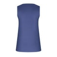 thumbnail image 4 of Homenesgenics Tank Tops with Built in Bras Women's 2025 Summer Solid Color Button Round Neck Sports for Outer Wear Short Tops Round Neck Blue M, 4 of 5