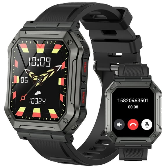 XAXRE H31 Smart Watches for Men with Call (Support Fast SOS/Silent Mode) 1.91'' HD Outdoor Rugged Watch with 110  Sports Men Smart Watch Compatible with Android iOS, 1pc