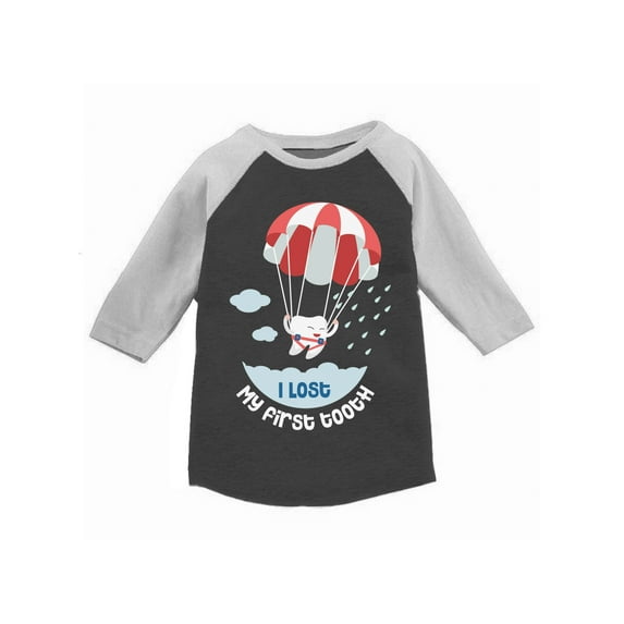 Awkward Styles I lost My First Tooth Youth Raglan First Tooth Party Cute Lost Tooth Jersey Shirts for Boys and Girls Funny Birthday Gifts I Lost My First Tooth Baseball T shirts Kids Tooth