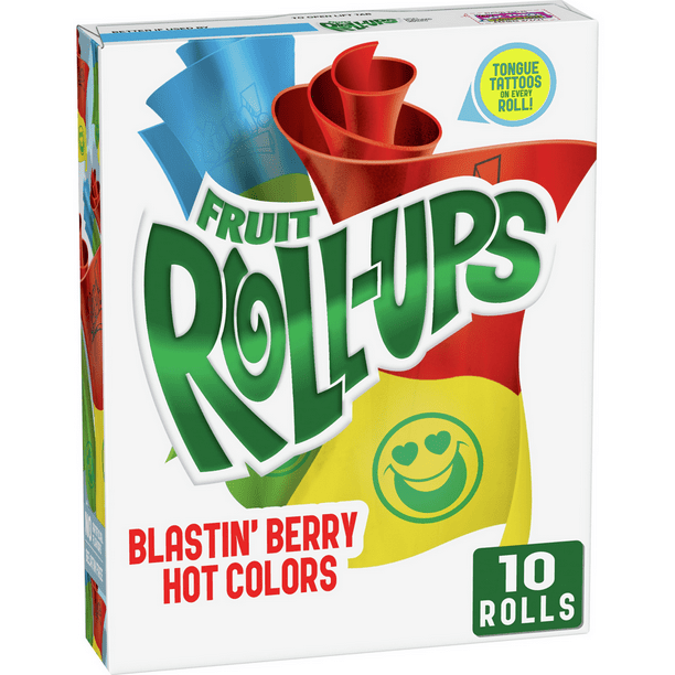 Fruit RollUps, Blastin' Berry Hot Colors, 10 Count