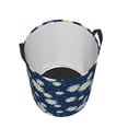 thumbnail image 3 of Balery Daisies Flowers Round Laundry Basket with Handles Waterproof Freestanding Laundry Hamper for Clothes Toys in the Dorm and Family-Medium, 3 of 8