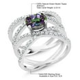 thumbnail image 4 of Gem Stone King 925 Sterling Silver Green Mystic Topaz Criss Cross Ring for Women (2.23 Cttw, Oval 8X6MM, Gemstone Birthstone, Available in Size 5, 6, 7, 8, 9), 4 of 4