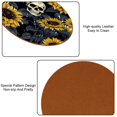 thumbnail image 5 of Sunflower Set of 6 Round Microfiber Leather Coasters, 11x11 cm/4.3x4.3 in Drink Coasters for Home and Office, Heat, Stylish Table Mats, 5 of 6