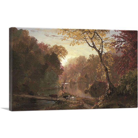 ARTCANVAS Autumn In North America Canvas Art Print by Frederic Edwin Church - Size: 26" x 18" (0.75" Deep)