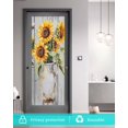 thumbnail image 5 of Window Privacy Film Yellow Sunflower Stained Glass Window Film Decorative Sun Block Window Cover Country Floral Grey Barn Wood Grain Window Clings Static Adhesive Sticker for Bathroom 19.6"x39.3", 5 of 7